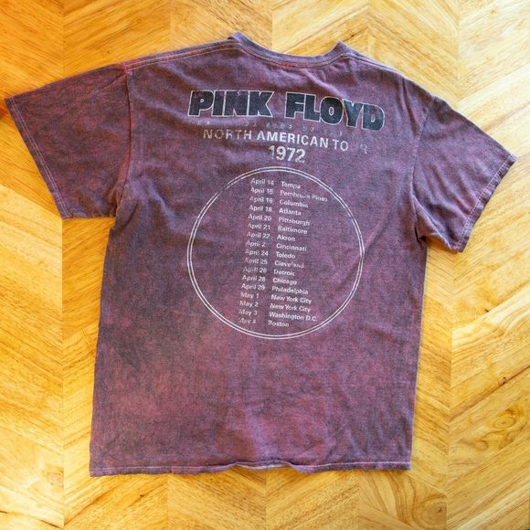 VINTAGE Mens T-Shirt Pink Floyd Dark Side Of The Moon Graphic North America Tour - Picture 3 of 14